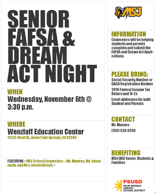 SENIOR FAFSA & DREAM ACT NIGHT 